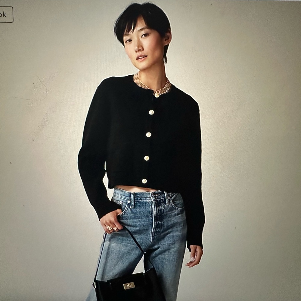 J.Crew Relaxed Emilie Sweater Lady Jacket - 
Size M Black